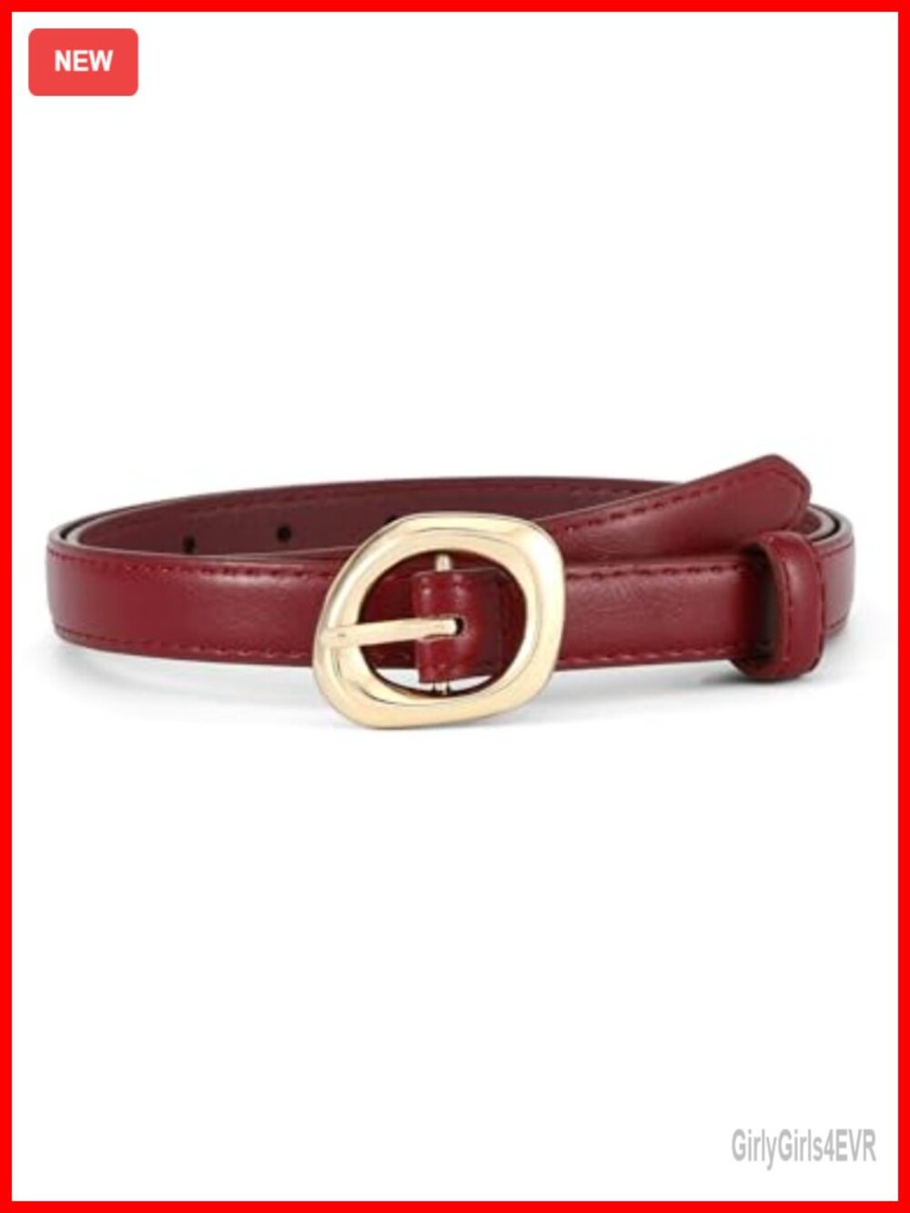 Thin Belt for Women Jeans Chic Gold Silver Buckle Skinny Waist Belts